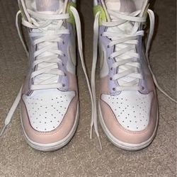 Nike Dunk High Women’s Size 8 Pastel Pink Lavender Green – Like New