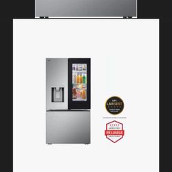 LG Standard Depth, Insta view 30.7 Cu. Feet 3-door Smart Compatible French Door Refrigerator With Dual icemaker and ice and water dispenser