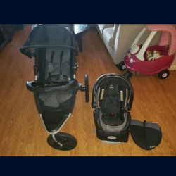 EvenFlo Victory Jogging Stroller w/ Carseat & Base Travel System 