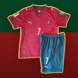 Kids Portugal Home 2026 Soccer Set – Ronaldo #7