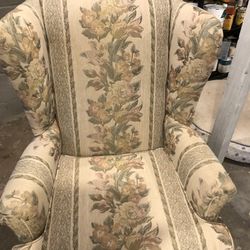 Wing Back Chair W/ Foot Stool