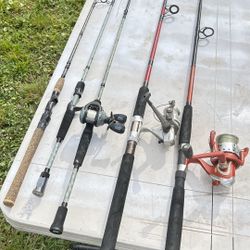 various Fishing Poles