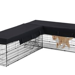 Cat Tunnel with Extendable Design 90.6" L, Metal Wire Outdoor Cat Enclosure 