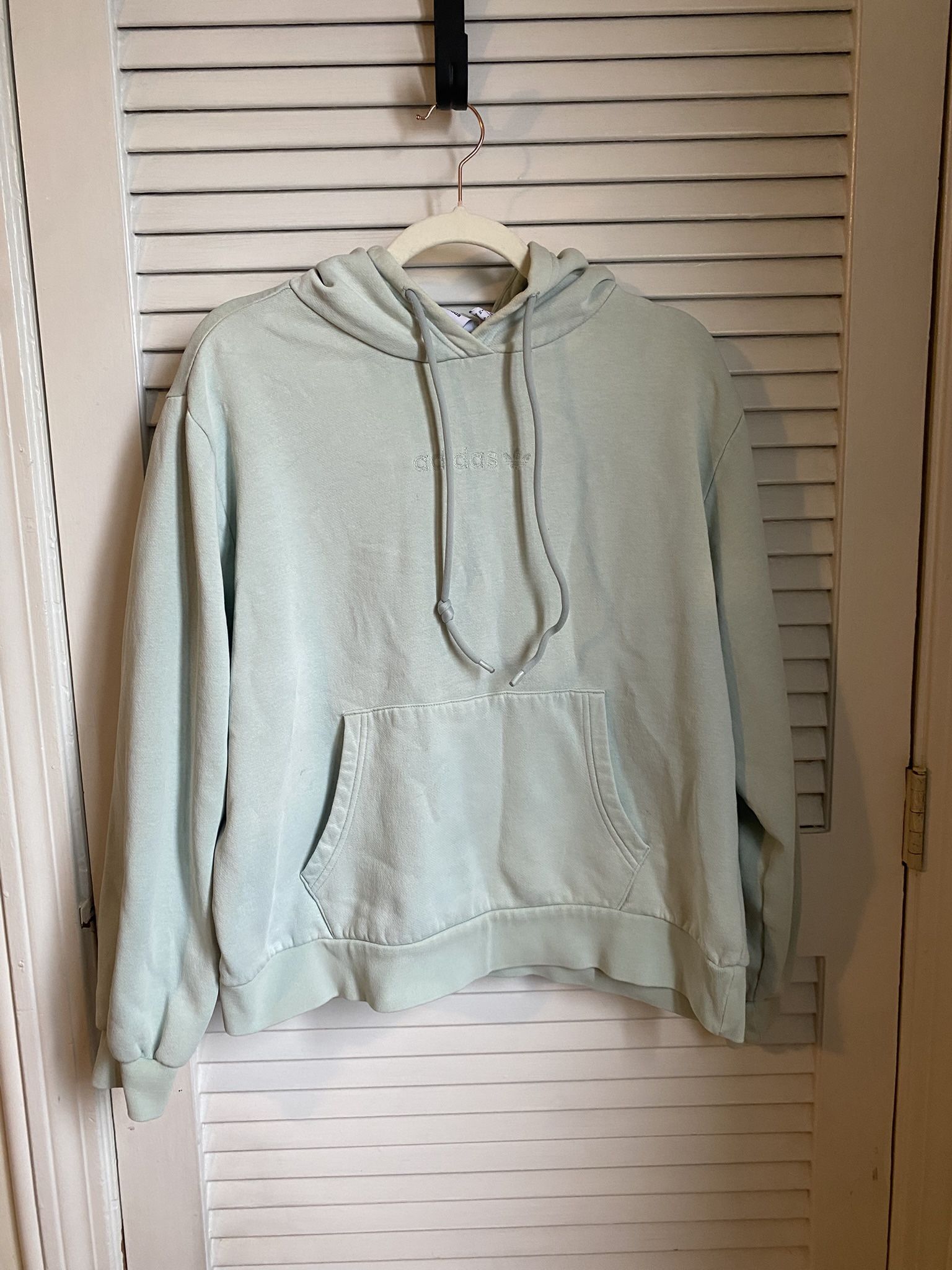 Vintage Adidas Turquoise Embroider Logo Hoodie