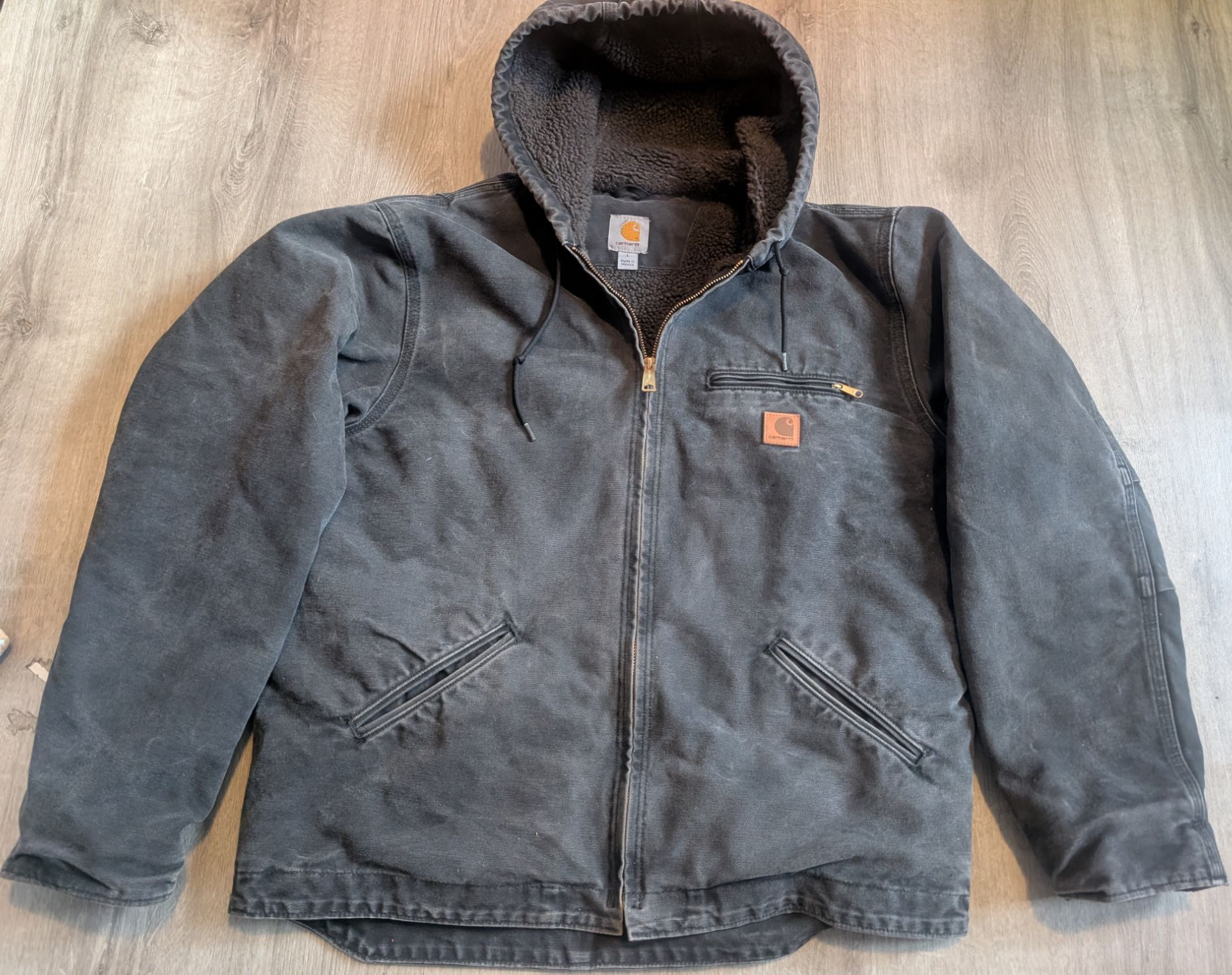 Carhartt black Sherpa hooded jacket