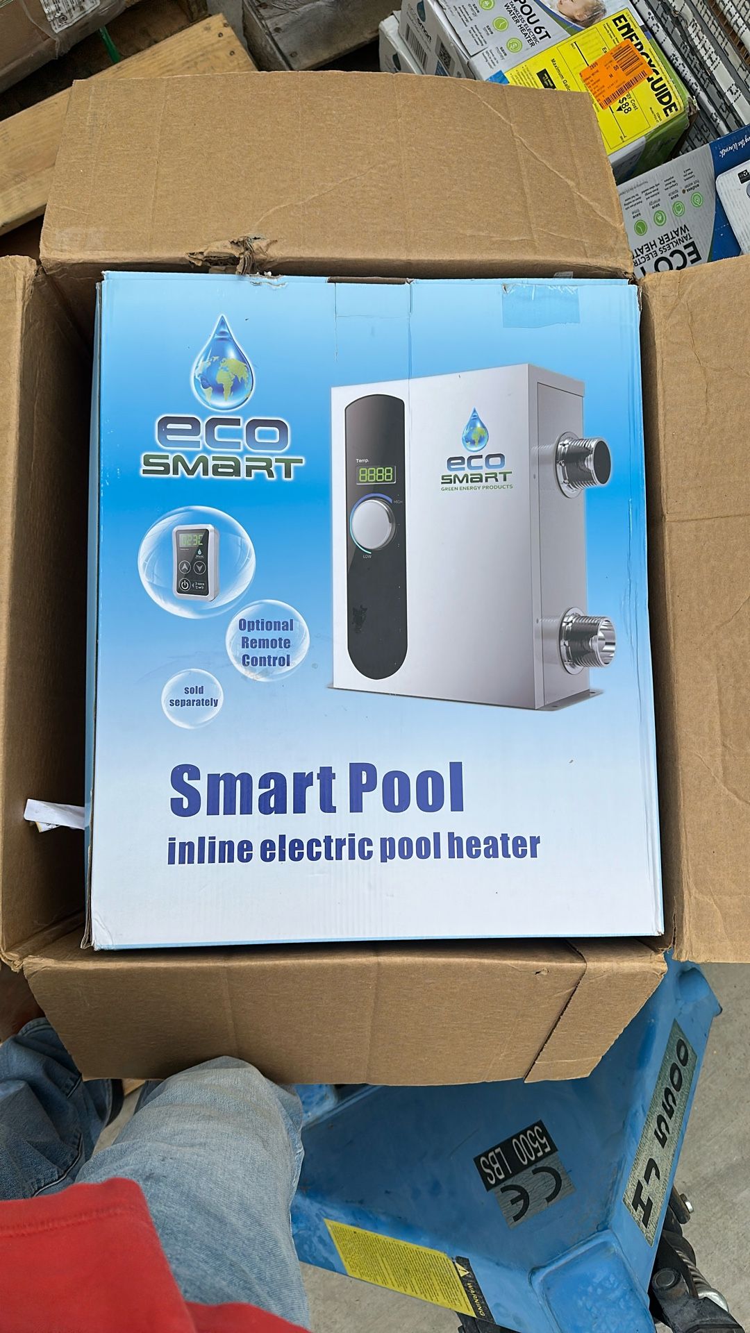 New EcoSmart 240v Smart Pool 27kW Inline Electric Heater