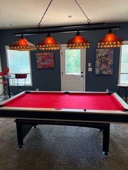 Rack Billiard/Ping Pong Table with Cues and