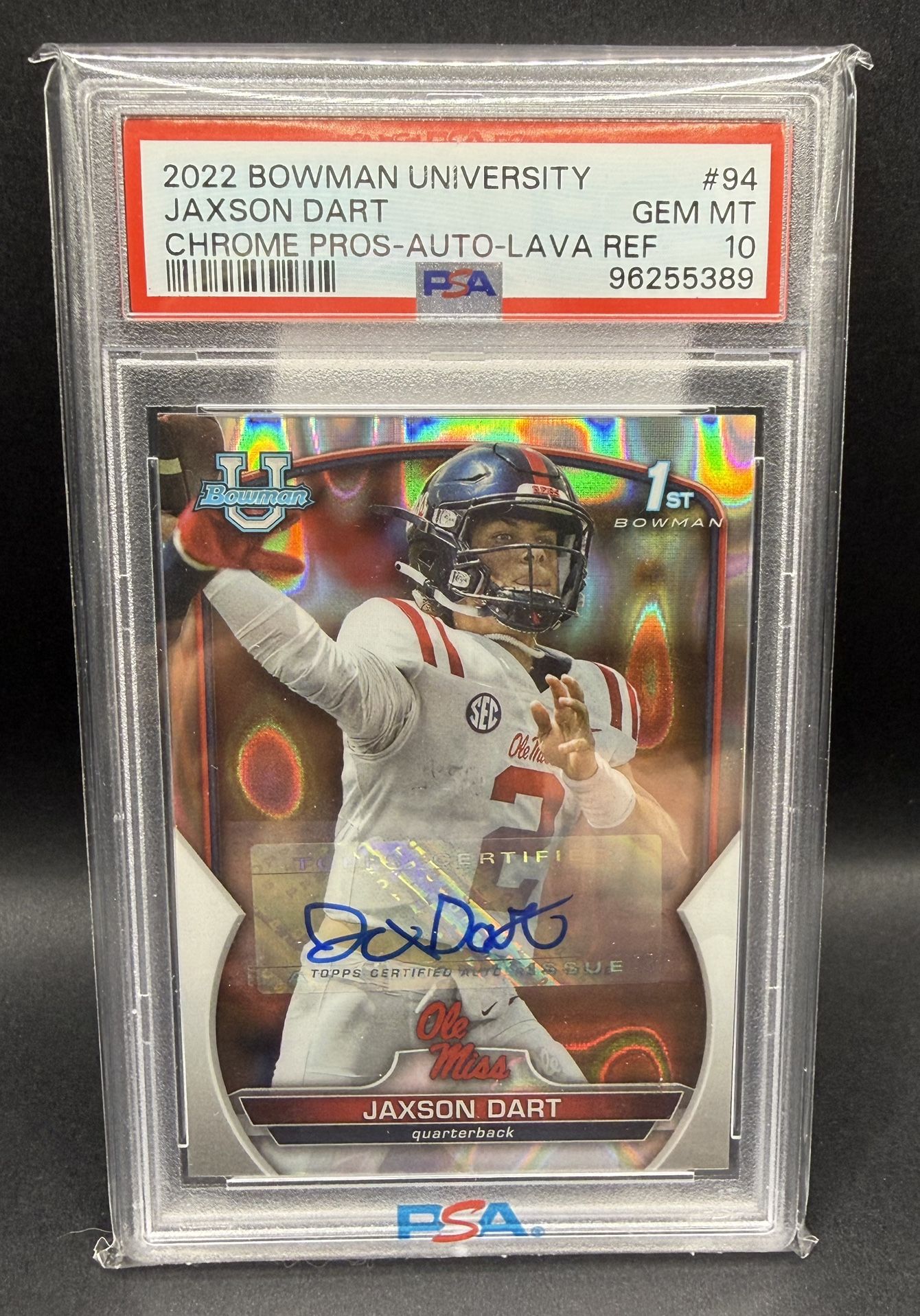 2022 Bowman Jaxson Dart Auto LAVA /199 PSA 10