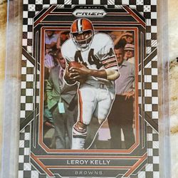 2022 Prizm Leroy Kelly Black & White Checkerboard Cleveland Browns HOF Insert 