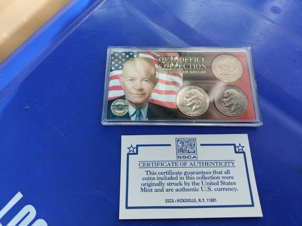 EISENHOWER COINS WITH COA PAPER