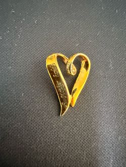Gold-Tone Heart medal for necklace