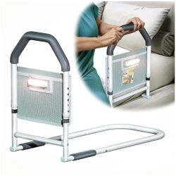 New Bed Rails for Elderly Adults Safety - with Motion Light & Storage Pocket - Adjustable Bed Assist Rails for Seniors & Patients - Fits All Beds, Too