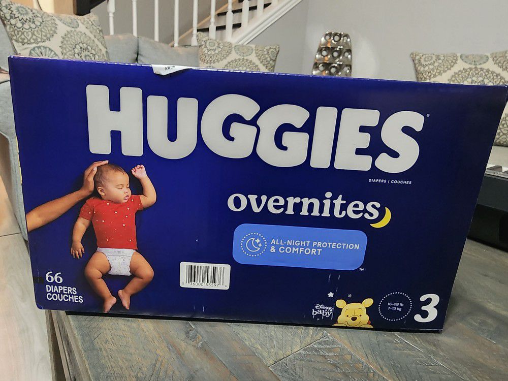 NIB Huggies Overnites Diapers Size 3