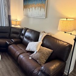 Brown sectional Sofa For Living Room Or Family Room