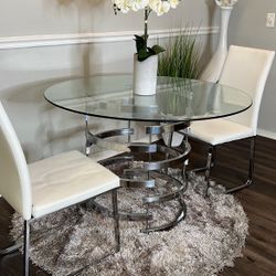 Glass Dining Table . Rug , Plant And Case Included