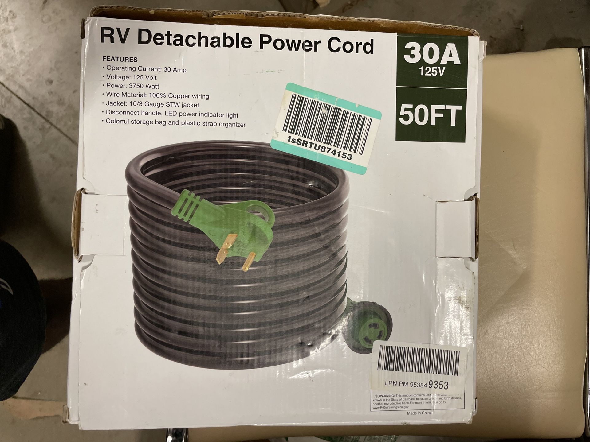 RV Detachable Power Cord
