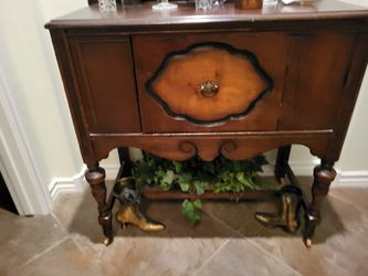 Antique  Hutch  Wood  Wheels  Perfect Heavy 