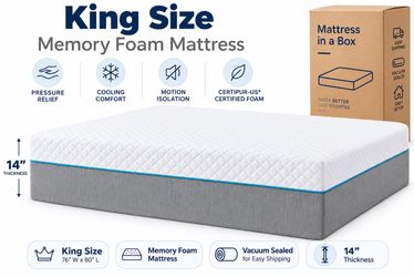 New King Size 12” Memory Foam Mattress