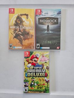 Nintendo Switch Case ONLY Super Mario Bros. U Deluxe Bioshock Collection Mortal Kombat 11 NO GAMES