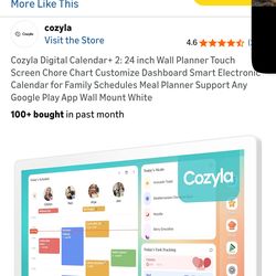 Cozyla Digital Calendar+ 2: 24 inch Wall Planner Touch Screen Chore Chart Customize Dashboard Smart Electronic Calendar for Family Schedules Meal Plan