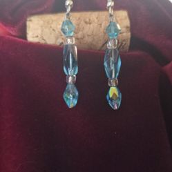 Blue Beaded Earrings