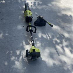 RYOBI GAS STRING TRIMMER WITH BLOWER ATTACHMENT