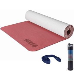Yoga Mat Thick 1/4 Exercise Mats with Carrying Strap