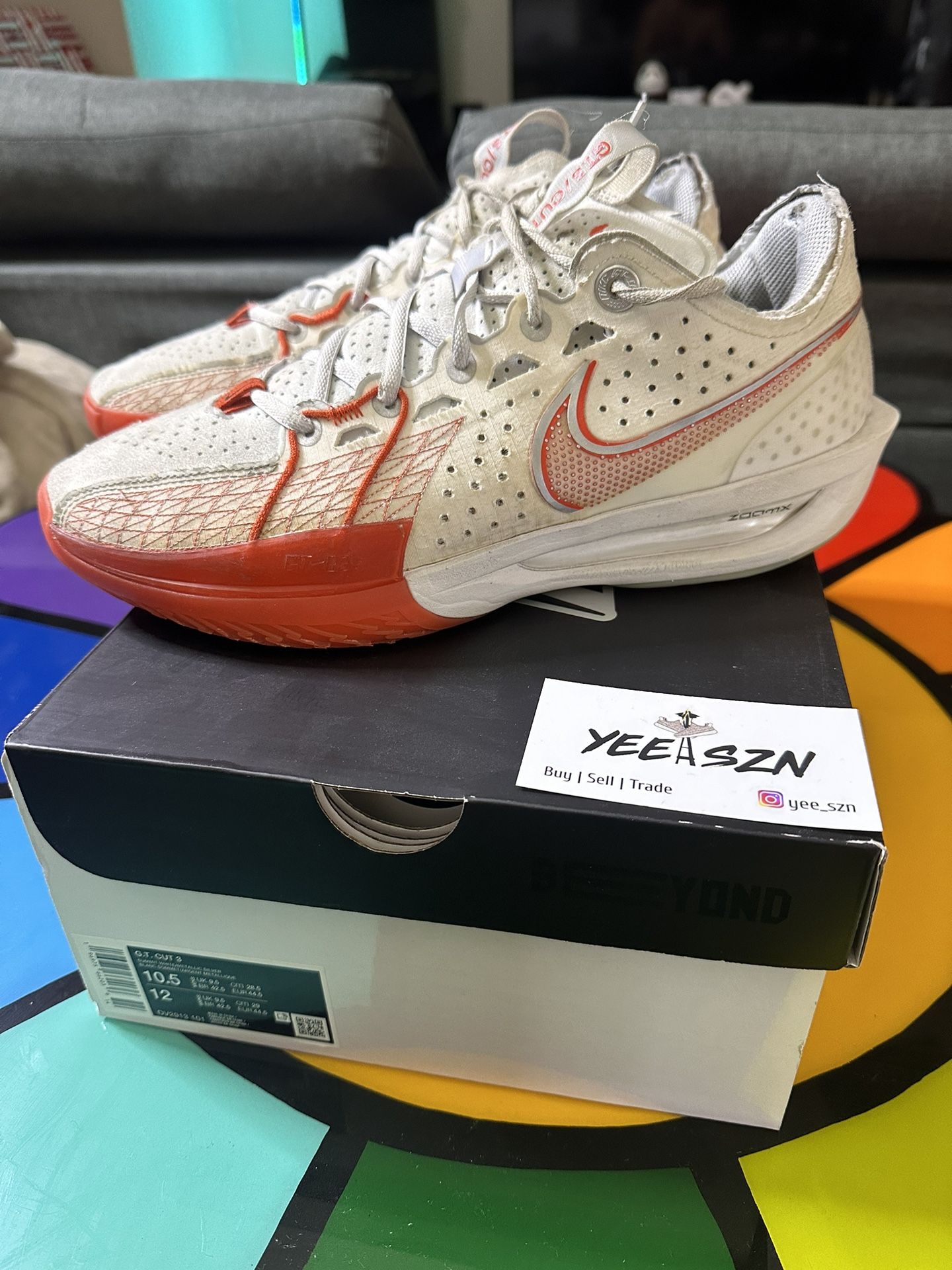 Nike Gt Cut 3 White Red Size 10.5 Used