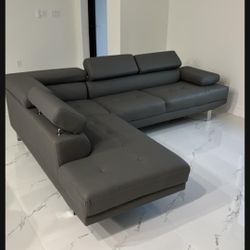 Grey Sectional Sofa Modern NEW 