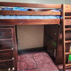 Loft Bed w/desk and bookshelf