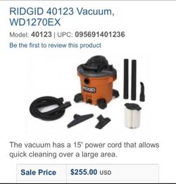 NEW WET/DRY VACUUM $190 OBO