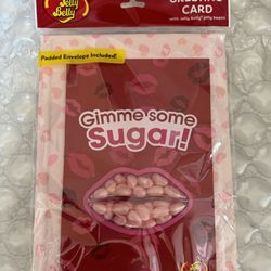 NEW Jelly Belly Greeting Card Valentine’s Day Lips Bubble Gum Jelly Beans