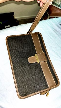 Dunhill London Vintage Toiletry Canvas Brown Leather bag