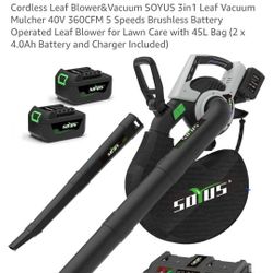 Cordless Leaf Blower and Vaccum 
