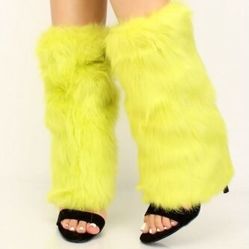 Fur 2 In 1 Neon Green Boot 