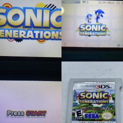 Sonic Generations (Nintendo 3DS, 2011) Cartridge Only - TESTED & WORKS Authentic