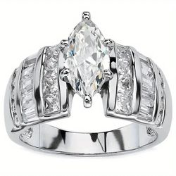 Gorgeous  Women’s Marquis Cut Engagement Promises Ring Size 5-9