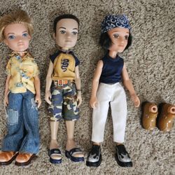 Vintage 2003 Bratz Boyz lot of 3 with some accessories