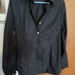 Ladies Black Button Down Blouse SZ XXL NEW
