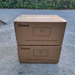 2 New Beleeb  SUS304 Stainless Steel Drop In  kitchen Sinks 20x16x9