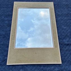 1950s Italian Suede Mirror by La Barge.
