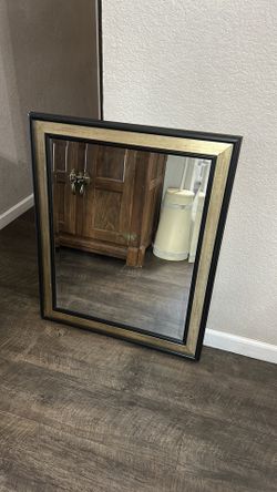 Black and gold large mirror