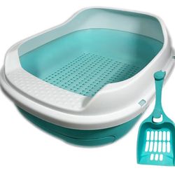 Tom & Sora Creations Pine Pellet Litter Box (Turquoise)