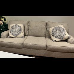Beige 90” Sofa 
