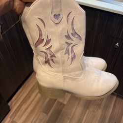 Girls Pink Cowboy Boots Size 3y
