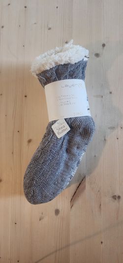 Teddy Fleece Lined Cable-Knit Cloud Socks 