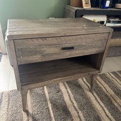 gray bedside nightstand side table with drawer