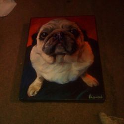 Painting Artwork Of A Pug Dog