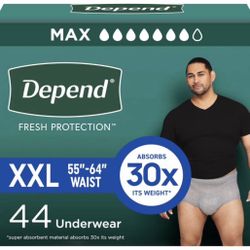 Depend Fresh Protection Underwear for Men, Size 2XL, 44 Count