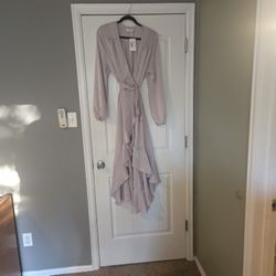 High Low Silver Wrap Dress, Tags On